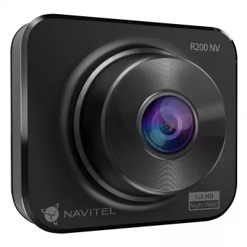 Automobilinis vaizdo registratorius Navitel R200 NV – Full HD 1920×1080, 140° kampas, 2 colių ekranas, MicroSD iki 64 GB, baterija ir automobilinis maitinimas