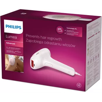 IPL plaukų šalinimo prietaisas Philips SC1994/00 Lumea Advanced – maitinamas tinklu, kūno antgalis, 4 cm² lempa, balta/rožinė