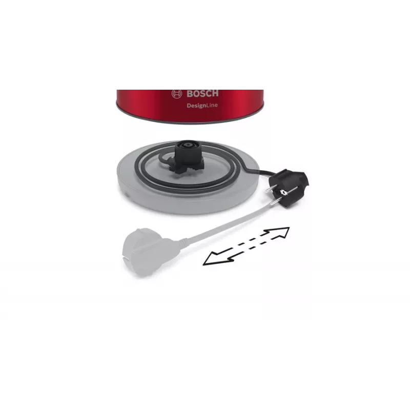 Elektrinis virdulys Bosch TWK4P434 — 1,7 l, 2400 W, juodas/raudonas
