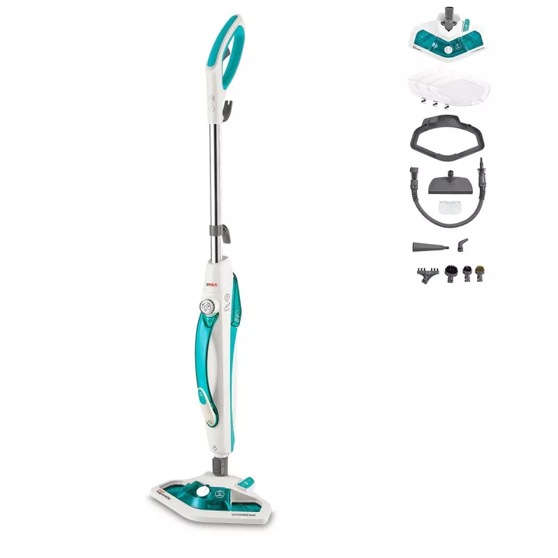 Garų šluotuvas Polti Vaporetto SV450_Double 2 viename 0,3 L 1500 W Turkis, Baltas