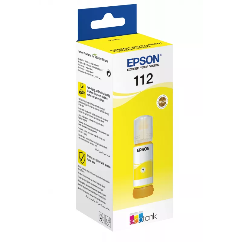 Originalūs Epson EcoTank 112 rašalai – pigmentiniai, juodi ir spalvoti