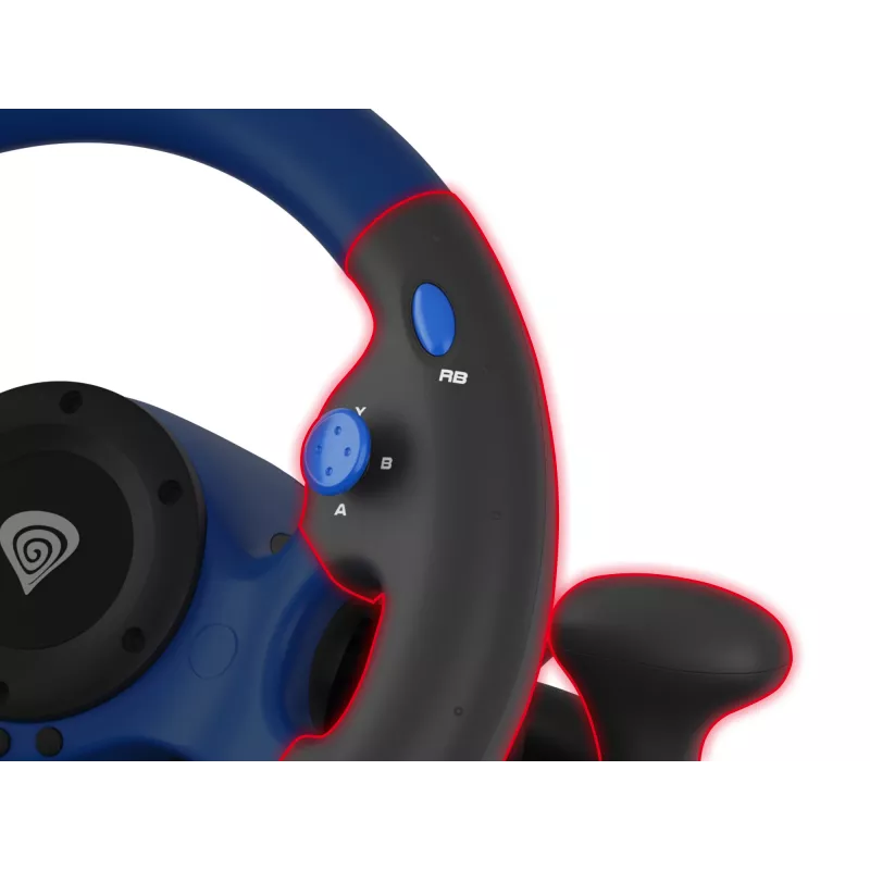 GENESIS Seaborg 350 Black, Blue USB Vairas + Pedalai Nintendo Switch, PC, PlayStation 4, PlayStation 3, Xbox 360, Xbox One, Xbox Series S, Xbox Series X