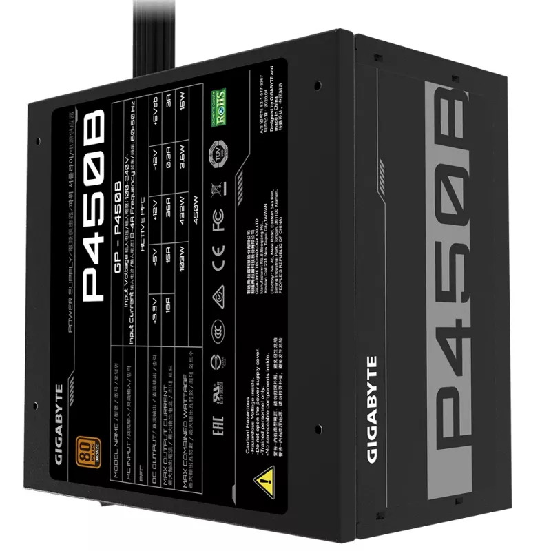 GIGABYTE P450B maitinimo blokas 450 W 20+4 pin ATX ATX Juoda