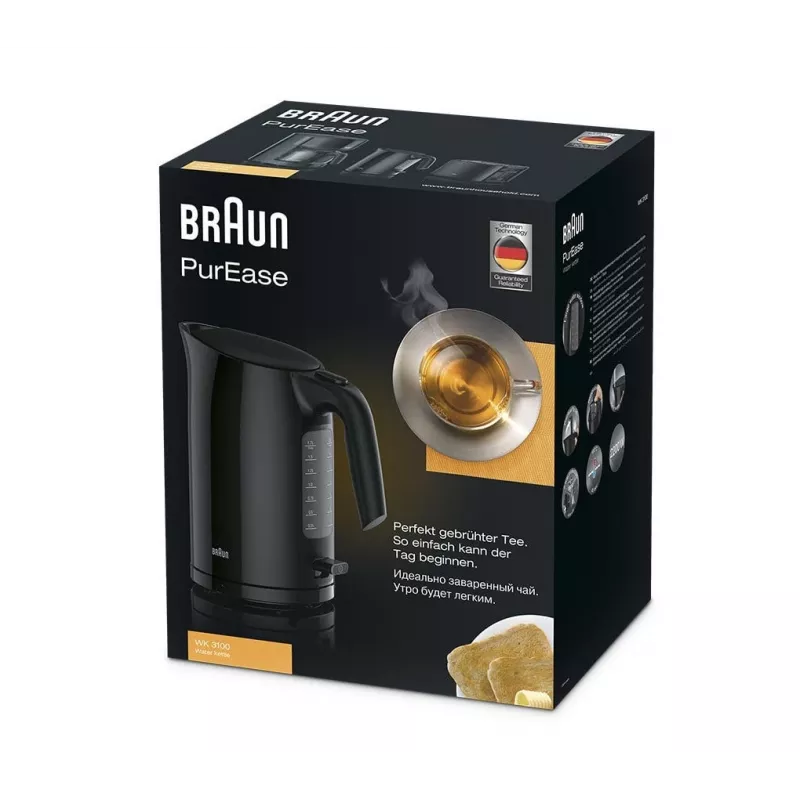 Braun PurEase WK 3100 BK elektrinis virdulys 1,7 L 2200 W Juodas