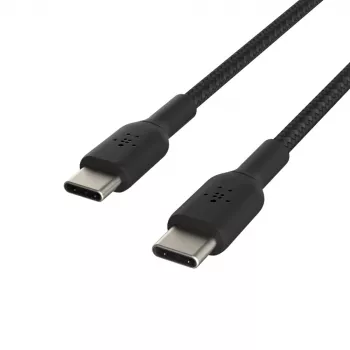 BELKIN USB-C į USB-C laidas, pintas, 1 m, juodas
