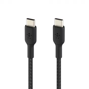 BELKIN USB-C į USB-C laidas, pintas, 1 m, juodas
