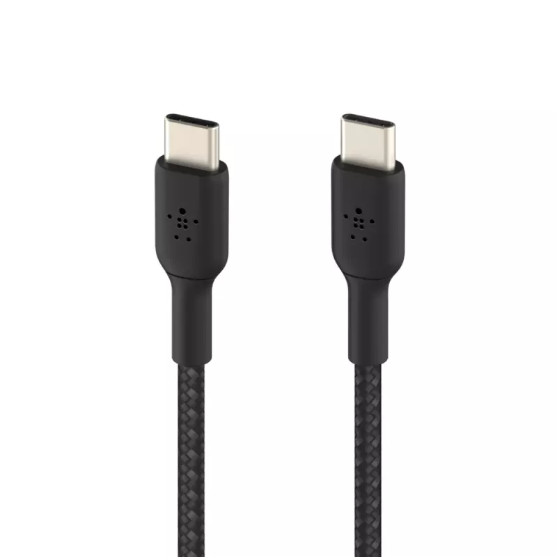 BELKIN USB-C į USB-C laidas, pintas, 1 m, juodas