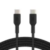 BELKIN USB-C į USB-C laidas, pintas, 1 m, juodas