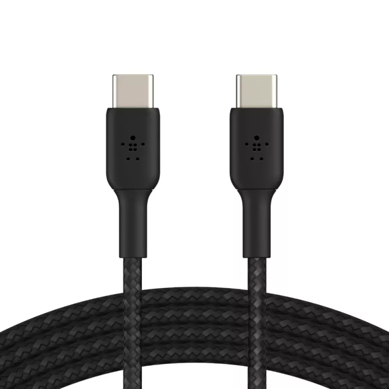 BELKIN USB-C į USB-C laidas, pintas, 1 m, juodas