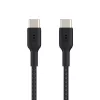 BELKIN USB-C į USB-C laidas, pintas, 1 m, juodas