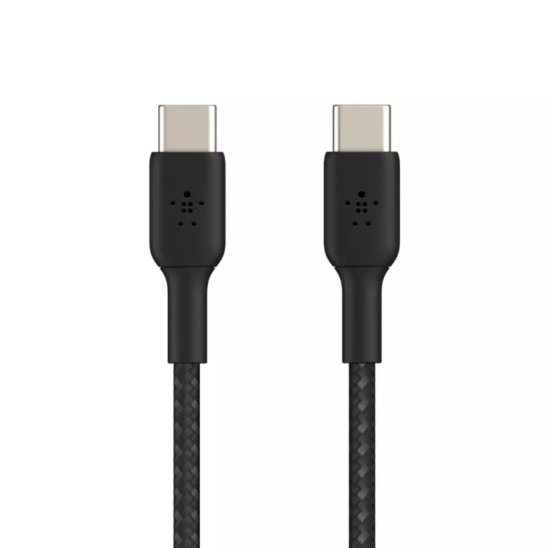 BELKIN USB-C į USB-C laidas, pintas, 1 m, juodas
