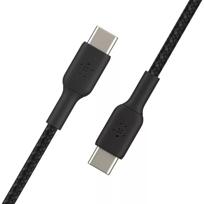 BELKIN USB-C į USB-C laidas, pintas, 1 m, juodas