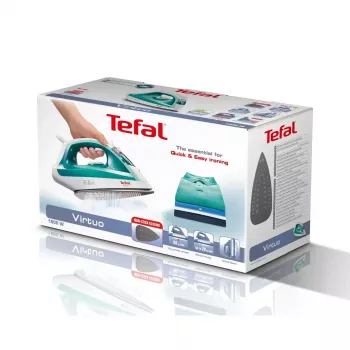 Lyginimo lygintuvas Tefal Virtuo FV1710 — 1800 W, 80 g/min garo stiprinimas, vertikalus garas, žalia/balta