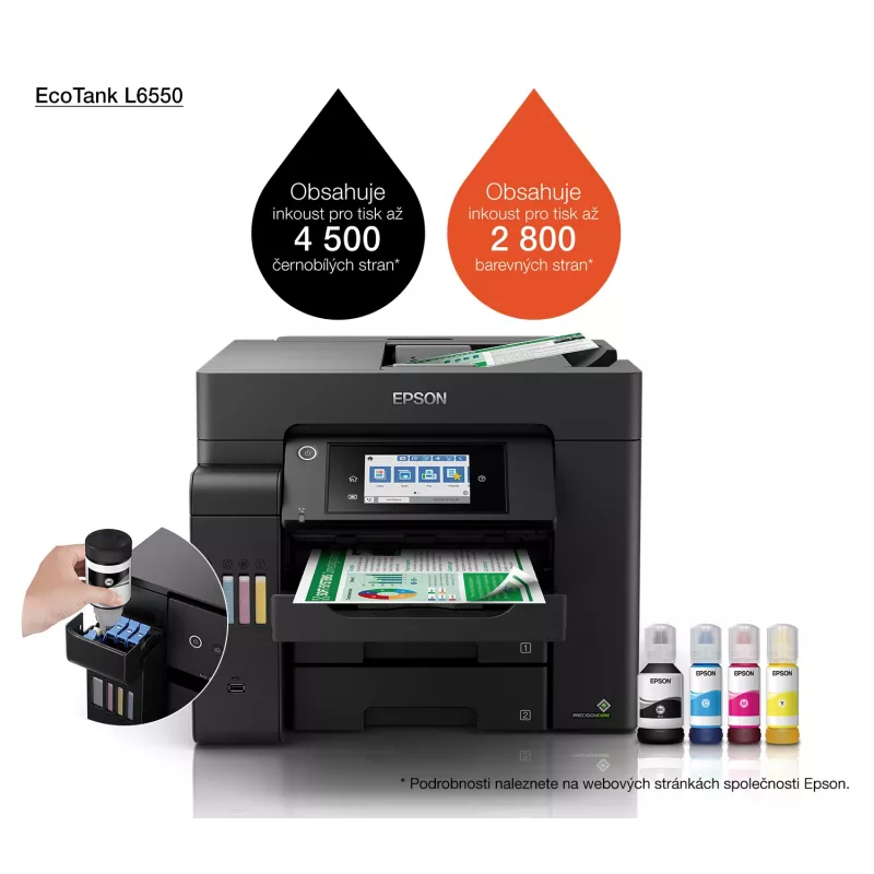 Daugiafunkcinis įrenginys Epson EcoTank L6550 rašalinis spalvotas spausdinimas, 4800x2400 DPI, A4, Wi‑Fi, Ethernet
