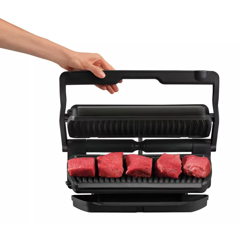 Kontaktinė grilio keptuvė Tefal GC7228, 800 cm², reguliuojamas termostatas, juodas nerūdijantis plienas
