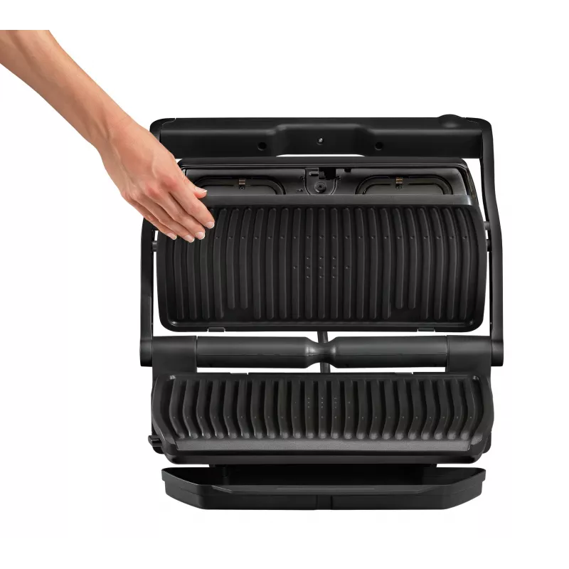 Kontaktinė grilio keptuvė Tefal GC7228, 800 cm², reguliuojamas termostatas, juodas nerūdijantis plienas
