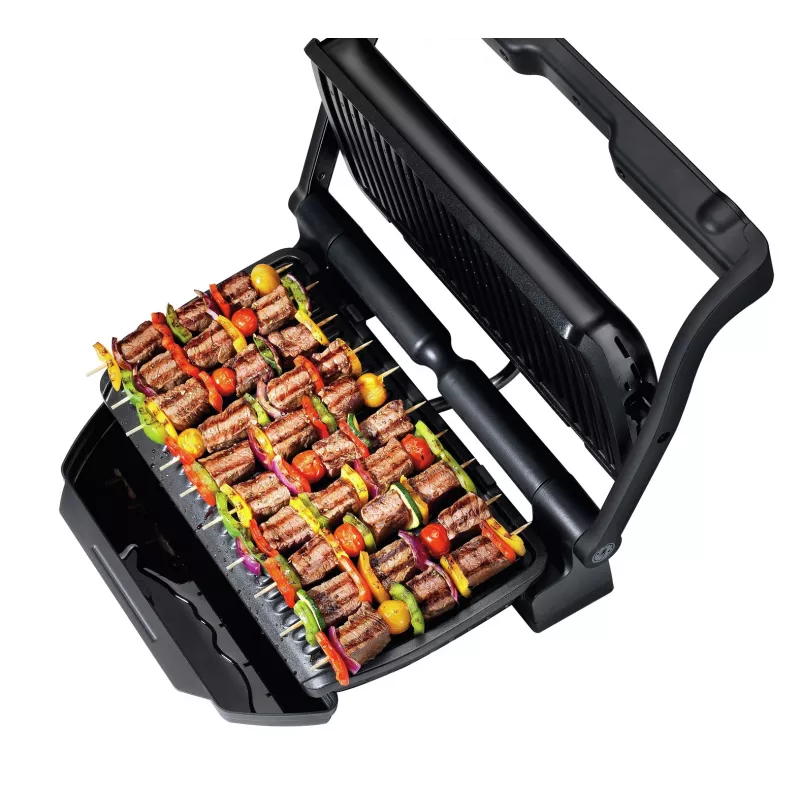 Kontaktinė grilio keptuvė Tefal GC7228, 800 cm², reguliuojamas termostatas, juodas nerūdijantis plienas