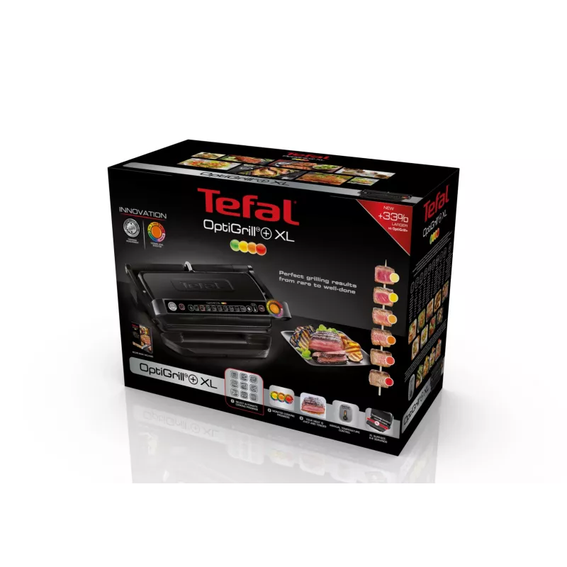 Kontaktinė grilio keptuvė Tefal GC7228, 800 cm², reguliuojamas termostatas, juodas nerūdijantis plienas