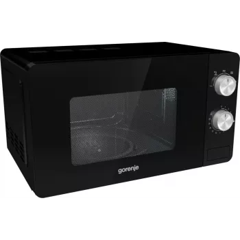 Solo mikrobangų krosnelė Gorenje MO20E1B — 20 L, 800 W, 5 galios lygių, 270 mm sukamasis padėklas, juoda