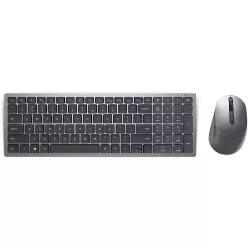 Belaidė klaviatūra ir pelė Dell KM7120W Bluetooth Titan Gray kompaktiška klaviatūra ergonomiška pelė