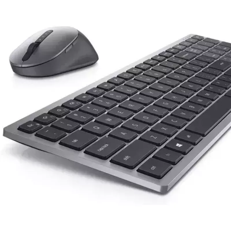 Belaidė klaviatūra ir pelė Dell KM7120W Bluetooth Titan Gray kompaktiška klaviatūra ergonomiška pelė