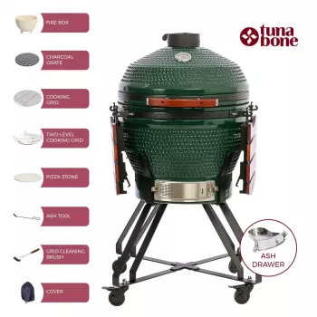 Keraminis kamado grilis TARGUS TBG24GREEN-02 — 24 colių žalias anglies grilis