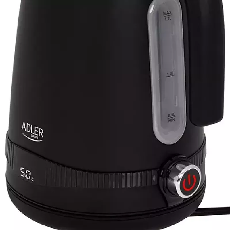 Elektrinis virdulys Adler AD 1295b 1 L 2200 W Juodas Nerūdijantis plienas