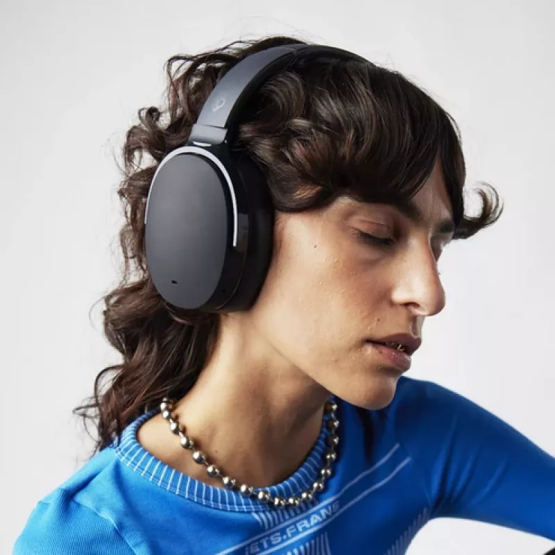 Ausinės Skullcandy Hesh ANC — laidinės ir belaidės, Bluetooth 5.0, ANC, USB-C, 22 h veikimo, 3,5 mm, juodos