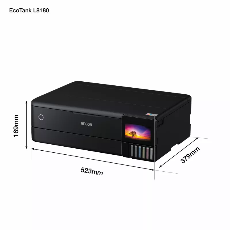 Daugiafunkcis rašalinis spausdintuvas Epson EcoTank L8180 — A3+, spalvotas, 5760x1440 DPI, 32 ppm, dvipusis, Wi‑Fi, Ethernet