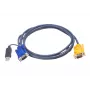 ATEN USB KVM kabelis 1,8 m, VGA, juodas, HDB-15 + USB A, SPHD-15, vyriškas