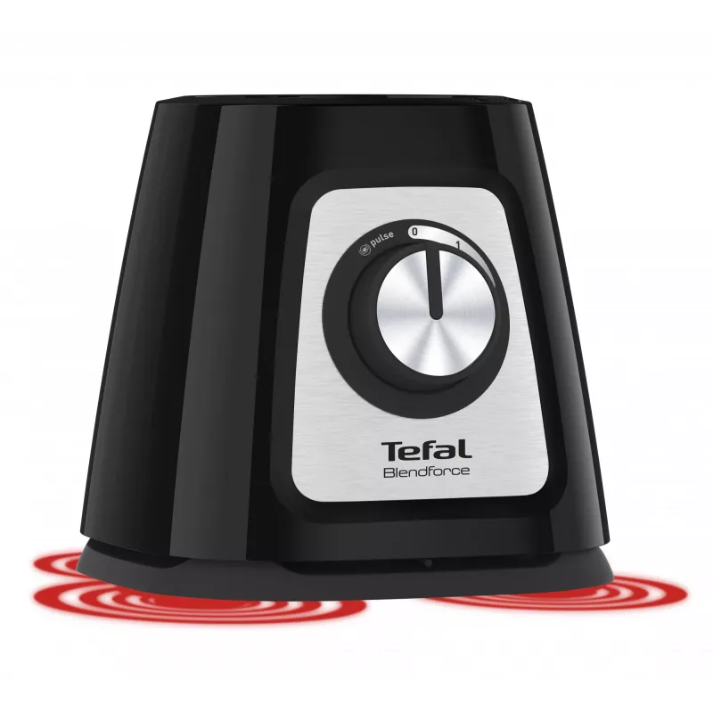 Stalo blenderis Tefal BlendForce II BL4388 — 800 W, 1,25 l stiklinis indas, ledo smulkinimas, juodas/šlifuotas plienas