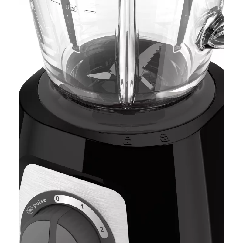 Stalo blenderis Tefal BlendForce II BL4388 — 800 W, 1,25 l stiklinis indas, ledo smulkinimas, juodas/šlifuotas plienas