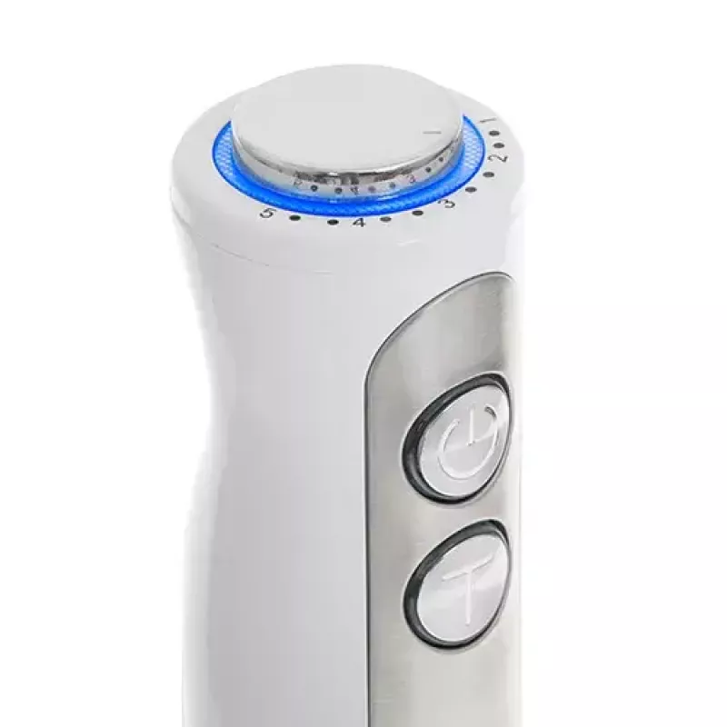 Panardintuvas Adler AD 4625w — rankinis blenderis, 5 greičiai, turbo, 1500 W, nerūdijančio plieno antgalis, sidabrinis/baltas
