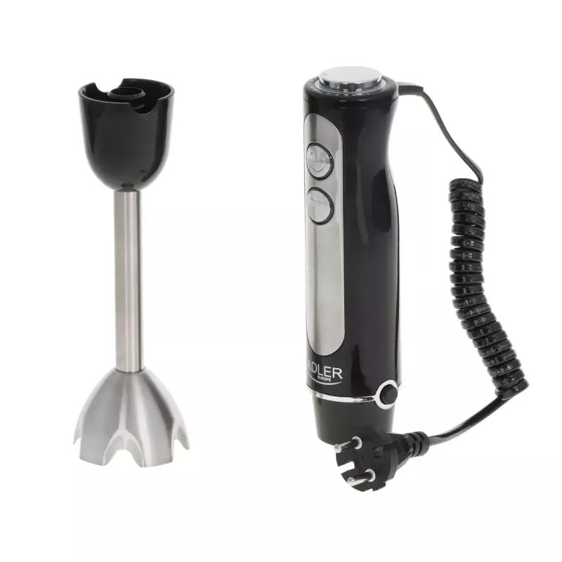 Panardintuvas Adler AD 4625B – rankinis blenderis, 1500 W maks., 850 W nominali, 5 greičiai, mechaninis valdymas, turbo, nerūdijančio plieno peilis, juodas