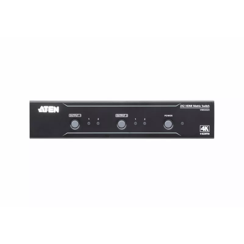 ATEN VM0202H 2x2 4K HDMI matricos jungiklis, iki 15 m, 10,2 Gbit/s, 340 MHz, 4096 x 2160, juodas