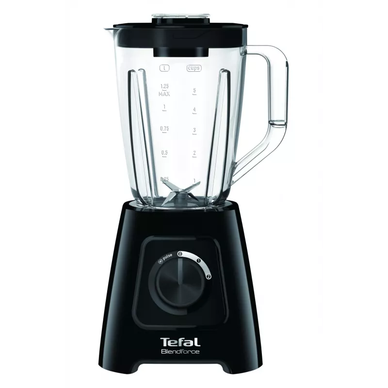 Stalinis blenderis Tefal BL4208 — 600 W, 1,25 L plastikinis indas, 2 greičiai, ledo smulkinimas, juodas
