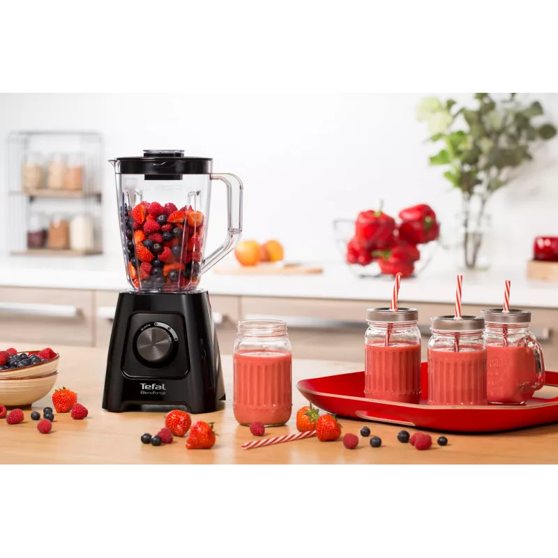 Stalinis blenderis Tefal BL4208 — 600 W, 1,25 L plastikinis indas, 2 greičiai, ledo smulkinimas, juodas
