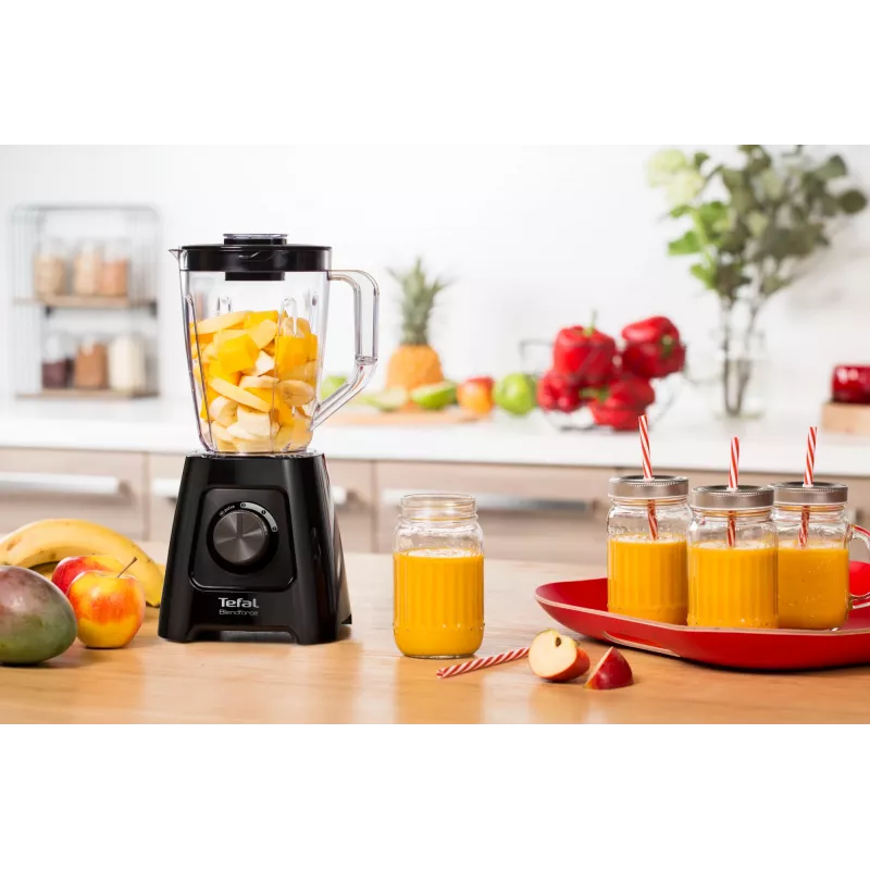 Stalinis blenderis Tefal BL4208 — 600 W, 1,25 L plastikinis indas, 2 greičiai, ledo smulkinimas, juodas