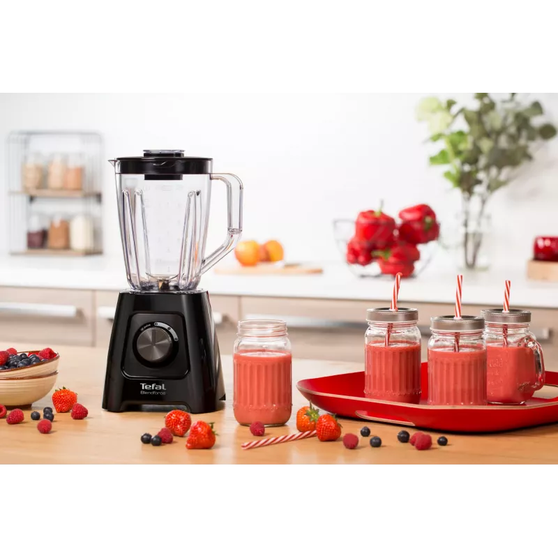 Stalinis blenderis Tefal BL4208 — 600 W, 1,25 L plastikinis indas, 2 greičiai, ledo smulkinimas, juodas