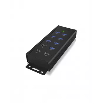 ICY BOX IB-HUB1703-QC3 USB 3.2 Gen 1 (3.1 Gen 1) Type-B 5000 Mbit/s Juodas