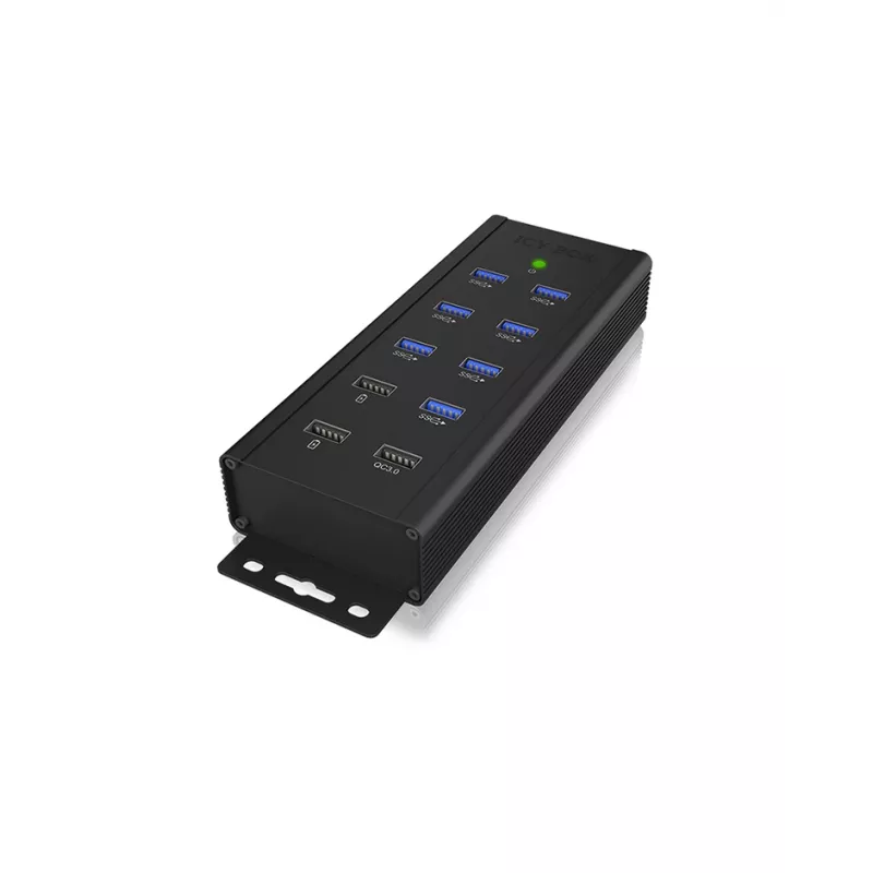 ICY BOX IB-HUB1703-QC3 USB 3.2 Gen 1 (3.1 Gen 1) Type-B 5000 Mbit/s Juodas
