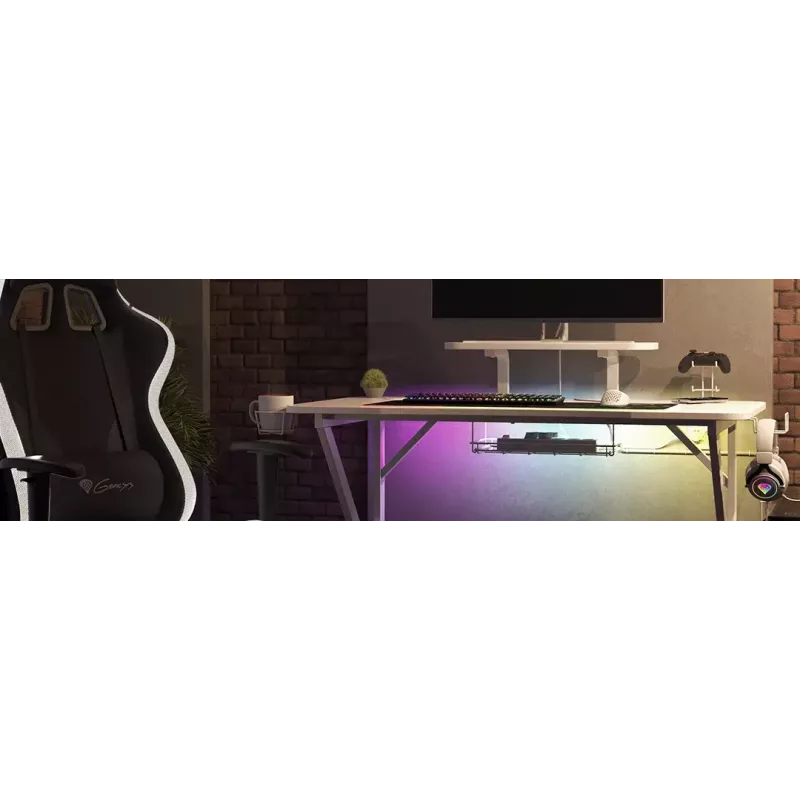 GENESIS Holm 320 RGB White stalas žaidimams