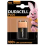 Vienkartinė baterija Duracell 9V Plus 100 šarminė, 9 V, 1 vnt.