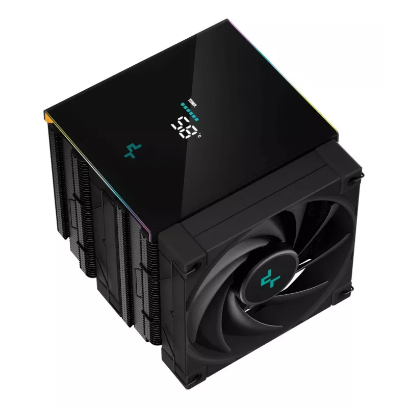 Oro aušintuvas DeepCool AK620, 12 cm, du 120 mm ventiliatoriai, 6 šilumos vamzdeliai, TDP 260 W, PWM, FDB, aukštis 160 mm, juodas