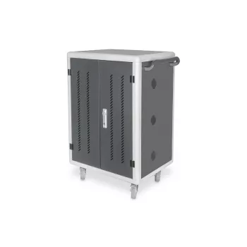 DIGITUS Įkrovimo vežimėlis 30 įkrovimo vietų, 15,6 col., juodas 1100 x 700 x 650 mm, su USB, PDU, ventiliatoriumi