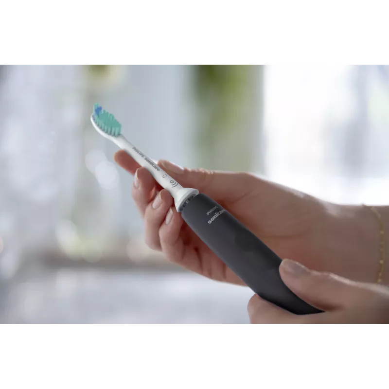 Philips Sonicare 3100 serijos HX3675/15 2 vnt. komplektas soniniai elektriniai dantų šepetėliai – juodas ir rožinis