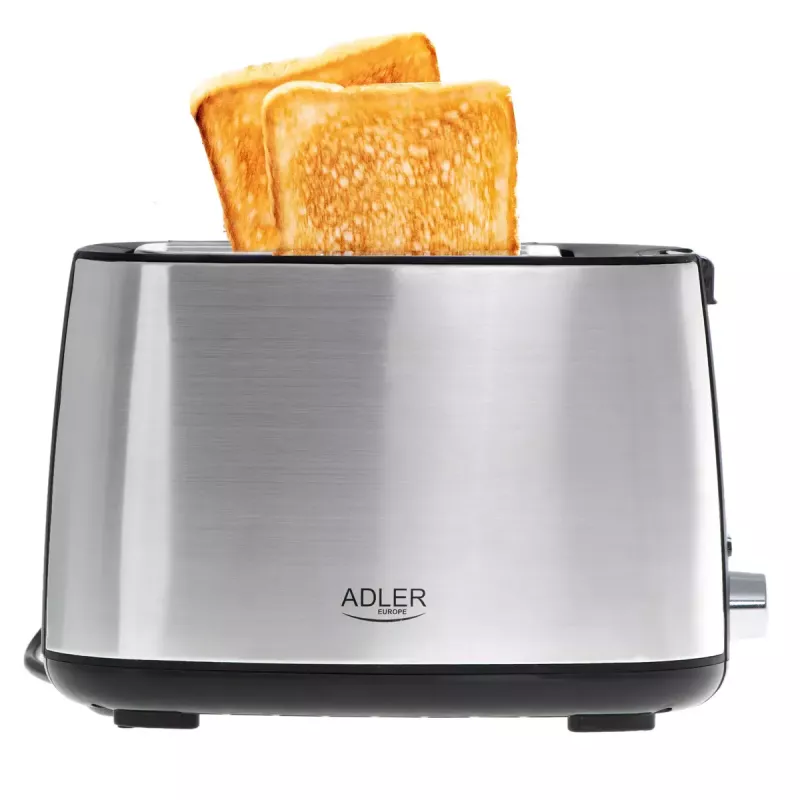 Skrudintuvas Adler AD 3214, 2 griežinėliai, nerūdijantis plienas, 900 W, 7 skrudinimo lygiai, atšildymas/pašildymas/automatinis išsijungimas