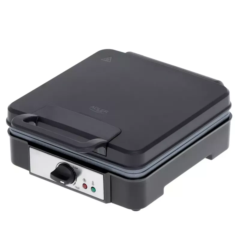 Vafelinė Adler AD 3049, 4 kvadratiniai vafliai, nelipni danga, 1800 W, juoda