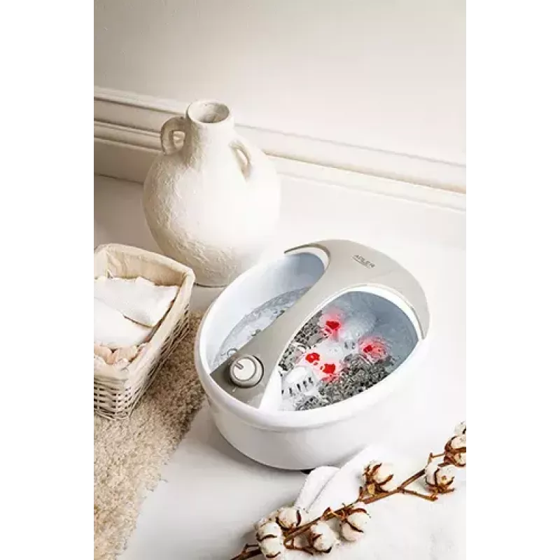 Pėdų vonelė Adler AD 2177 – infraraudonasis pėdų masažuoklis su šildymu, vibracija, burbulais, 450 W, 5,6 l talpa, ergonomiška rankena