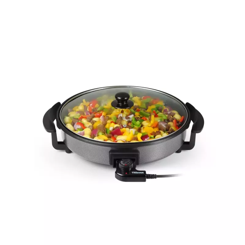 Elektrinė keptuvė Tristar PZ-2964 daugiafunkcė apvali juoda 40 cm